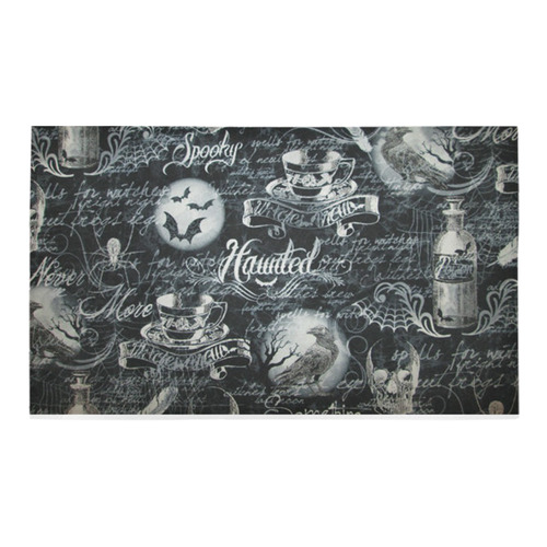 Black & White Haunted Halloween Azalea Doormat 30" x 18" (Sponge Material)