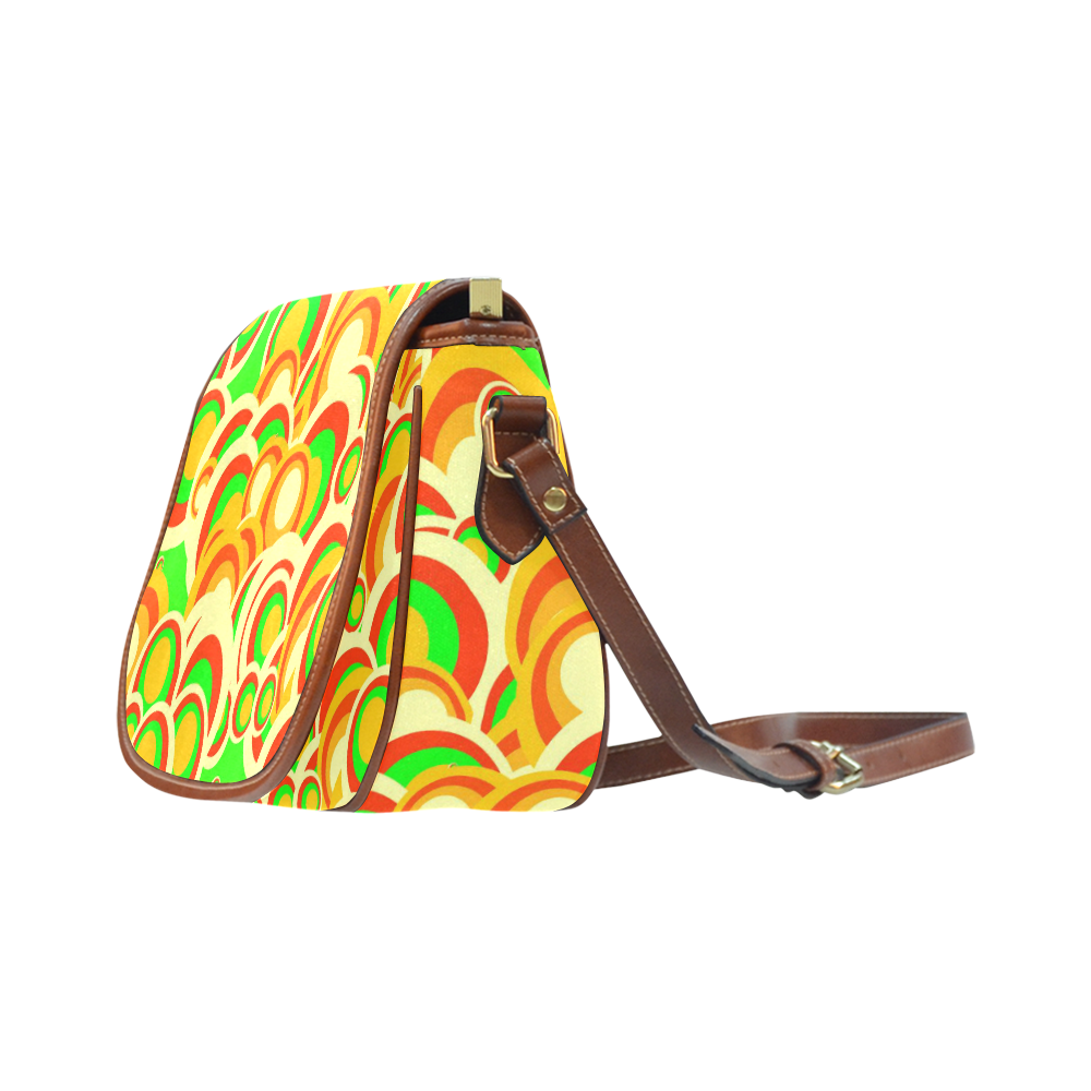 retro pattern 1973A by JamColors Saddle Bag/Large (Model 1649)