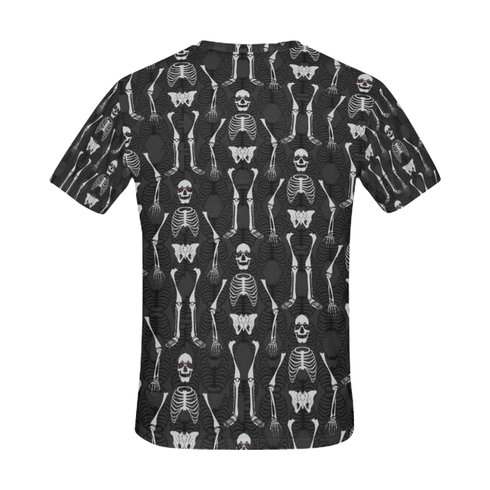 Black & White Skeletons All Over Print T-Shirt for Men (USA Size) (Model T40)