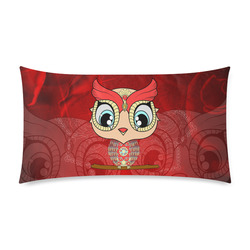 Cute owl, mandala design colorful Custom Rectangle Pillow Case 20"x36" (one side)