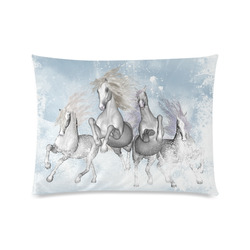 Awesome white wild horses Custom Picture Pillow Case 20"x26" (one side)