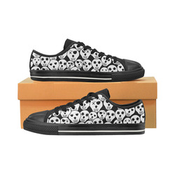 Silly Skull Halloween Design Low Top Canvas Shoes for Kid (Model 018)
