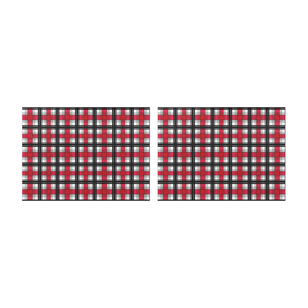 Plaid tartan red black Placemat 14’’ x 19’’ (Set of 2)