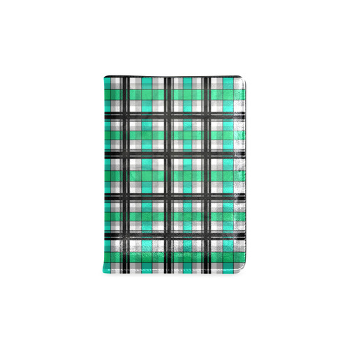 Plaid tartan green , Teal , black Custom NoteBook A5