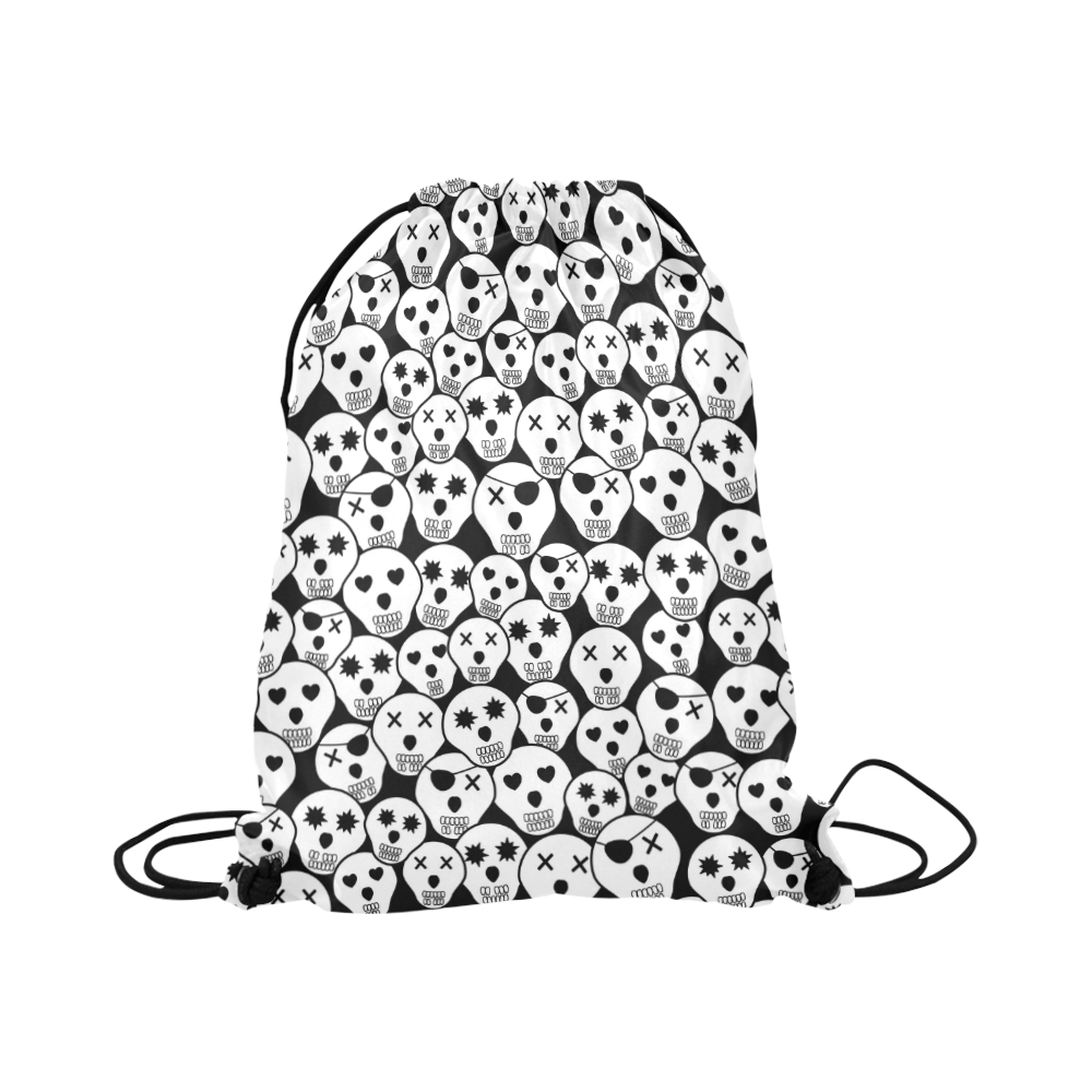 Silly Skull Halloween Design Large Drawstring Bag Model 1604 (Twin Sides)  16.5"(W) * 19.3"(H)