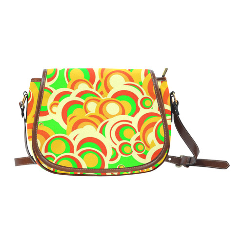 retro pattern 1973A by JamColors Saddle Bag/Large (Model 1649)