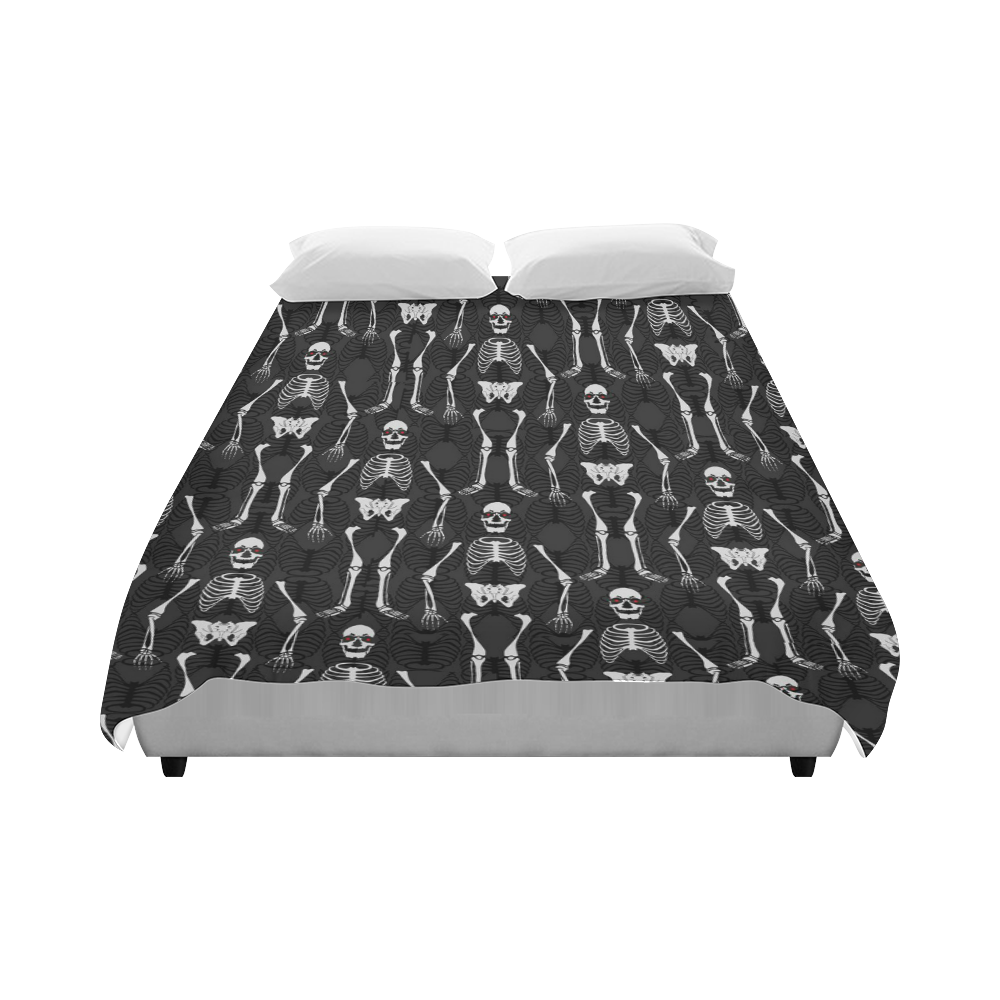Black & White Skeletons Duvet Cover 86"x70" ( All-over-print)