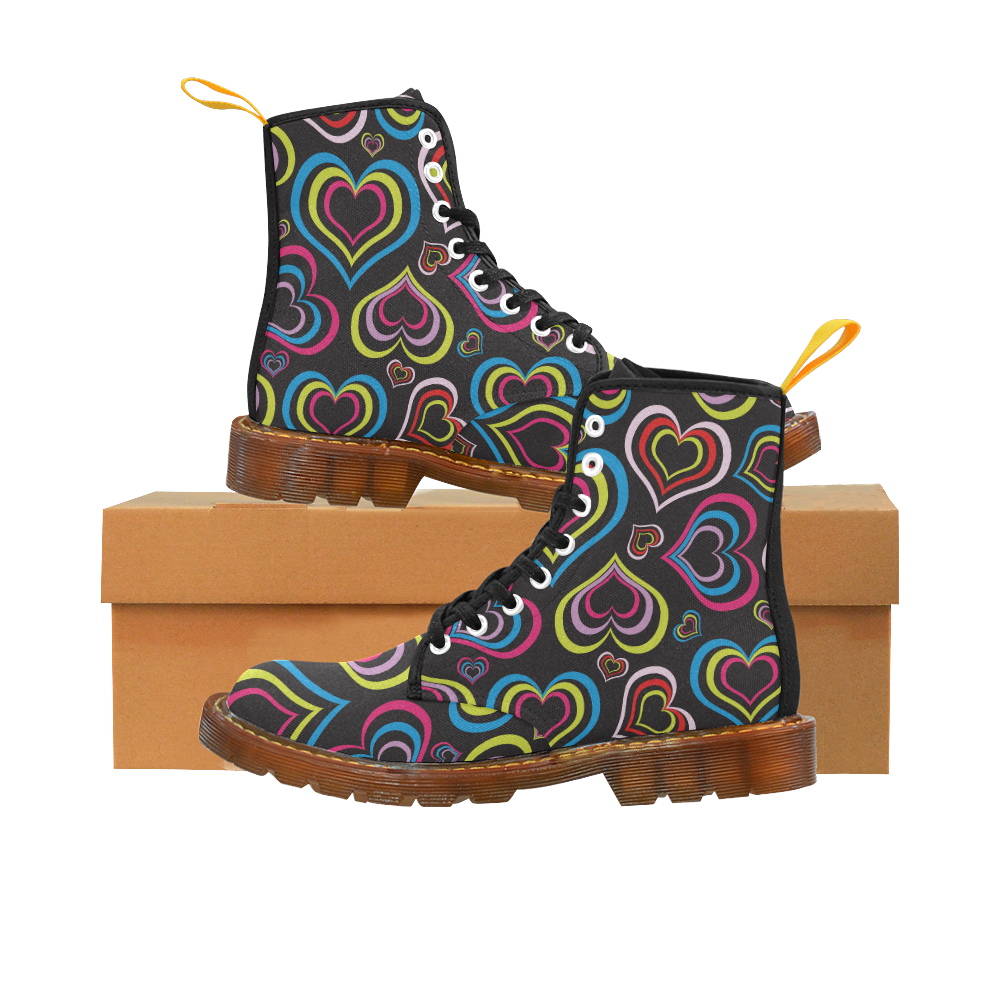 COLORFUL HEARTS BOOTS Martin Boots For Women Model 1203H