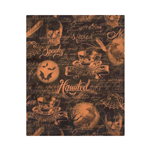 Black & Orange Haunted Halloween Duvet Cover 86"x70" ( All-over-print)