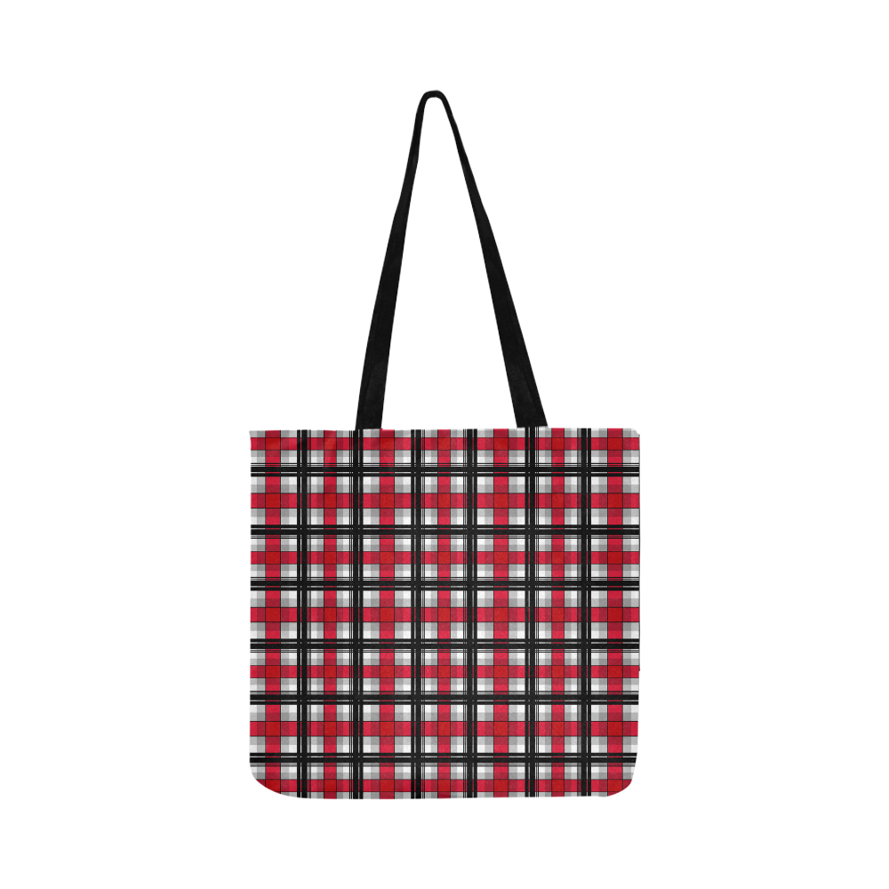 Plaid tartan red black Reusable Shopping Bag Model 1660 (Two sides)