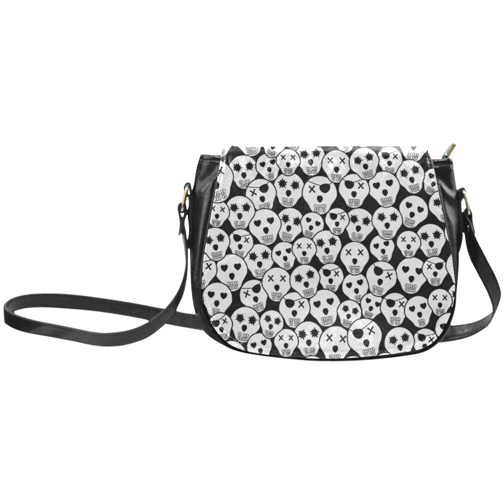 Silly Skull Halloween Design Classic Saddle Bag/Small (Model 1648)