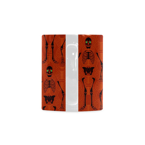 Black & Orange Skeletons White Mug(11OZ)