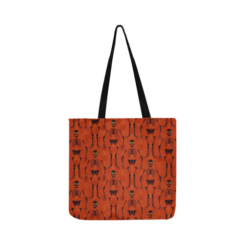 Black & Orange Skeletons Reusable Shopping Bag Model 1660 (Two sides)