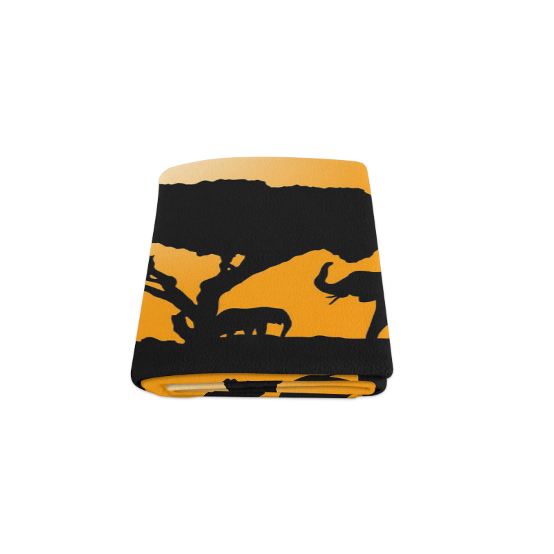 African Elephants Sunset Silhouette Blanket 50"x60"