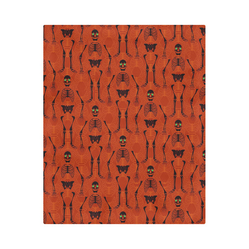 Black & Orange Skeletons Duvet Cover 86"x70" ( All-over-print)
