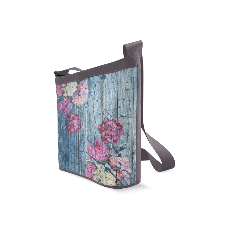 Shabby chic with painted peonies Crossbody Bags (Model 1613)