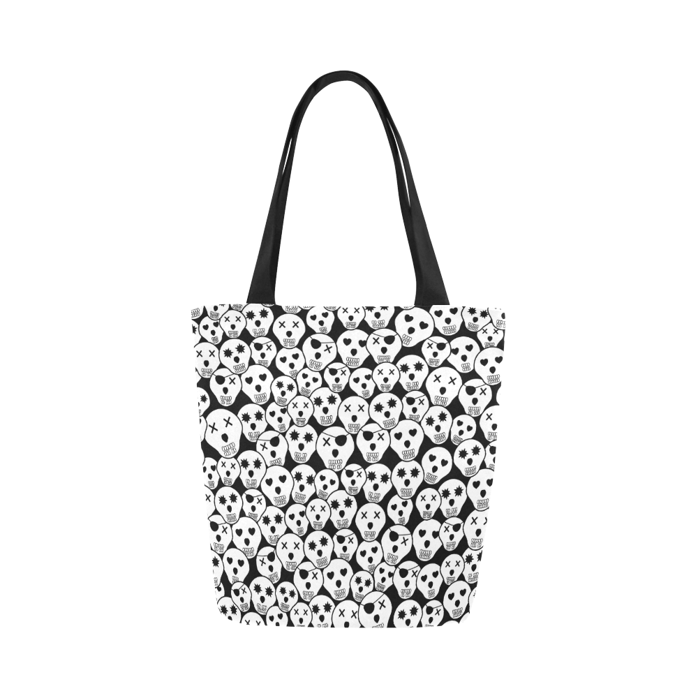 Silly Skull Halloween Design Canvas Tote Bag (Model 1657)