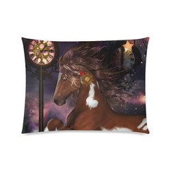 Awesome steampunk horse with clocks gears Custom Picture Pillow Case 20"x26" (one side)