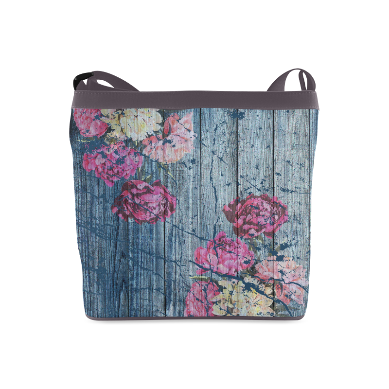 Shabby chic with painted peonies Crossbody Bags (Model 1613)