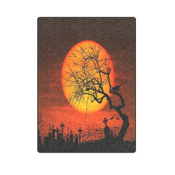 Graveyard Sunset Silhouette Blanket 58"x80"