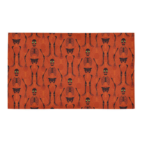 Black & Orange Skeletons Halloween Azalea Doormat 30" x 18" (Sponge Material)