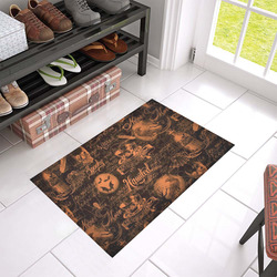 Black & Orange Haunted Halloween Azalea Doormat 24" x 16" (Sponge Material)
