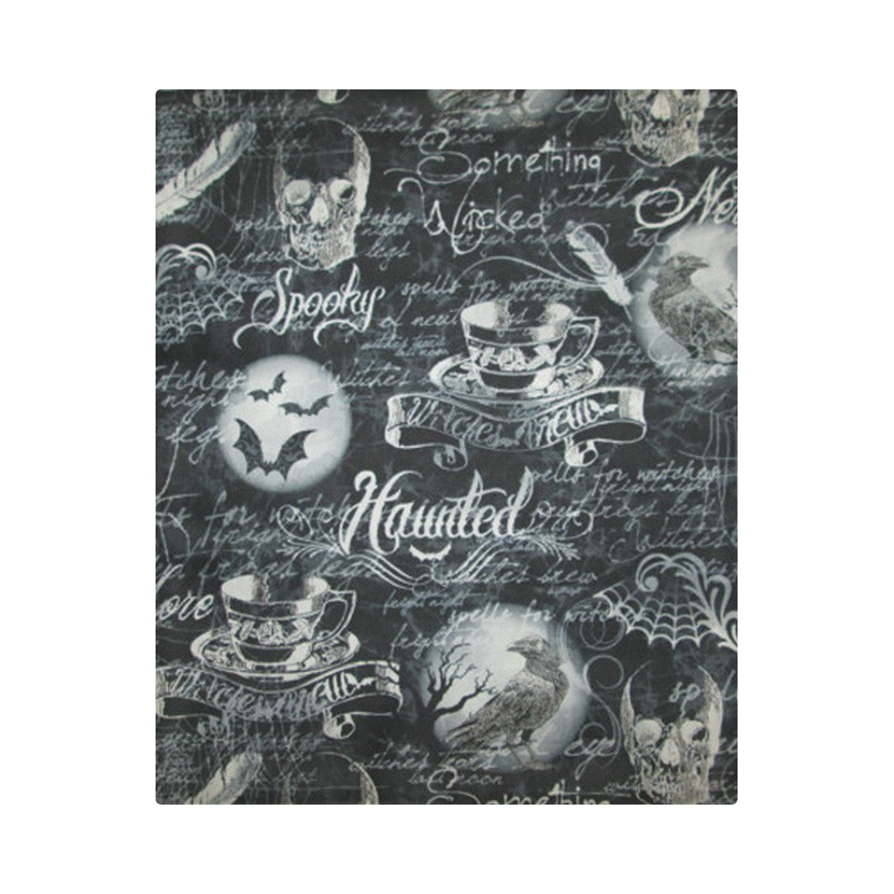 Black & White Haunted Halloween Duvet Cover 86"x70" ( All-over-print)