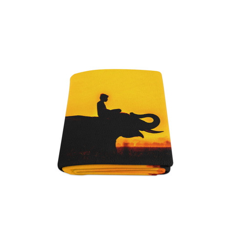 Elephant Ride Sunset Silhouette Blanket 50"x60"