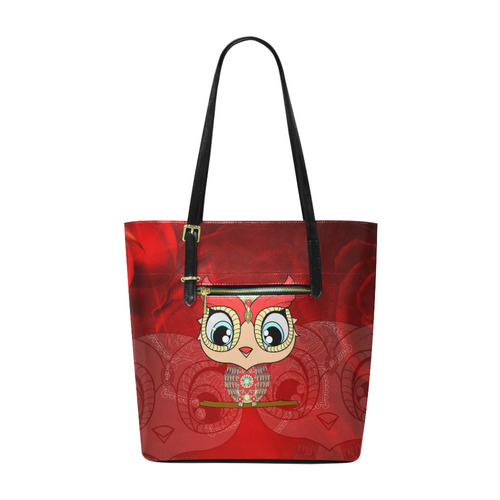 Cute owl, mandala design colorful Euramerican Tote Bag/Small (Model 1655)