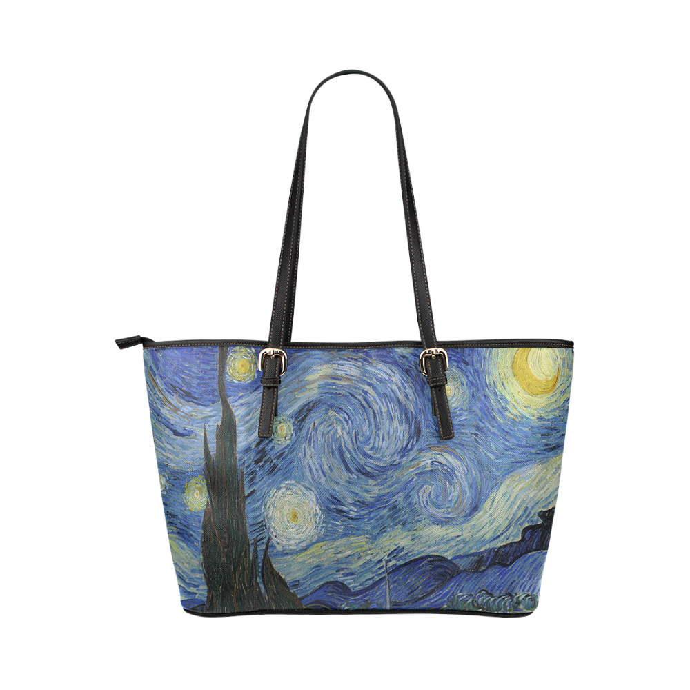 STARRY NIGHT Leather Tote Bag/Small (Model 1651)