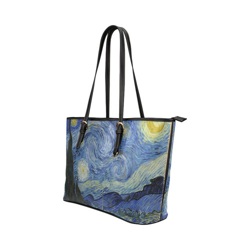 STARRY NIGHT Leather Tote Bag/Small (Model 1651)