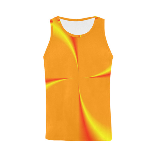 Quilts Orange All Over Print Tank Top for Men (Model T43)