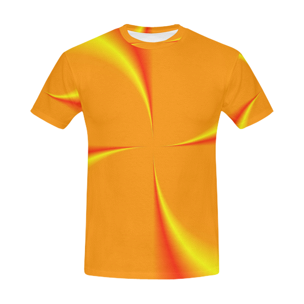 Quilts Orange All Over Print T-Shirt for Men (USA Size) (Model T40)