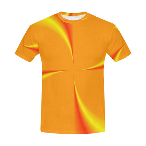 Quilts Orange All Over Print T-Shirt for Men (USA Size) (Model T40)