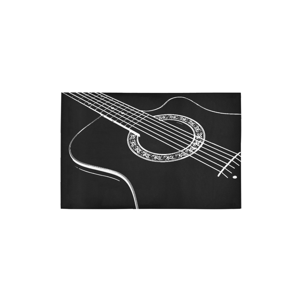 Black & White Acoustic Guitar Area Rug 2'7"x 1'8‘’