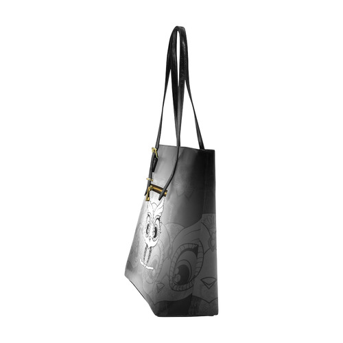Cute owl, mandala design black and white Euramerican Tote Bag/Small (Model 1655)