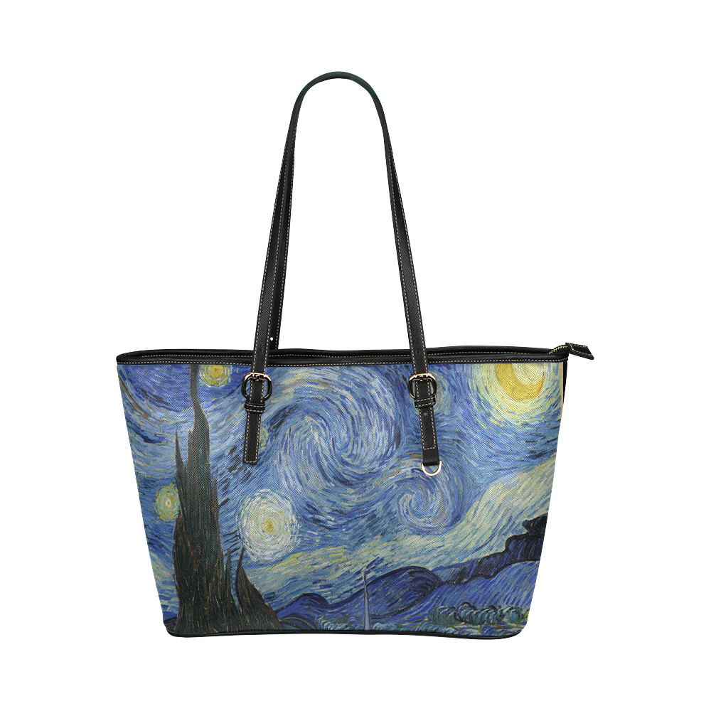 STARRY NIGHT Leather Tote Bag/Small (Model 1651)