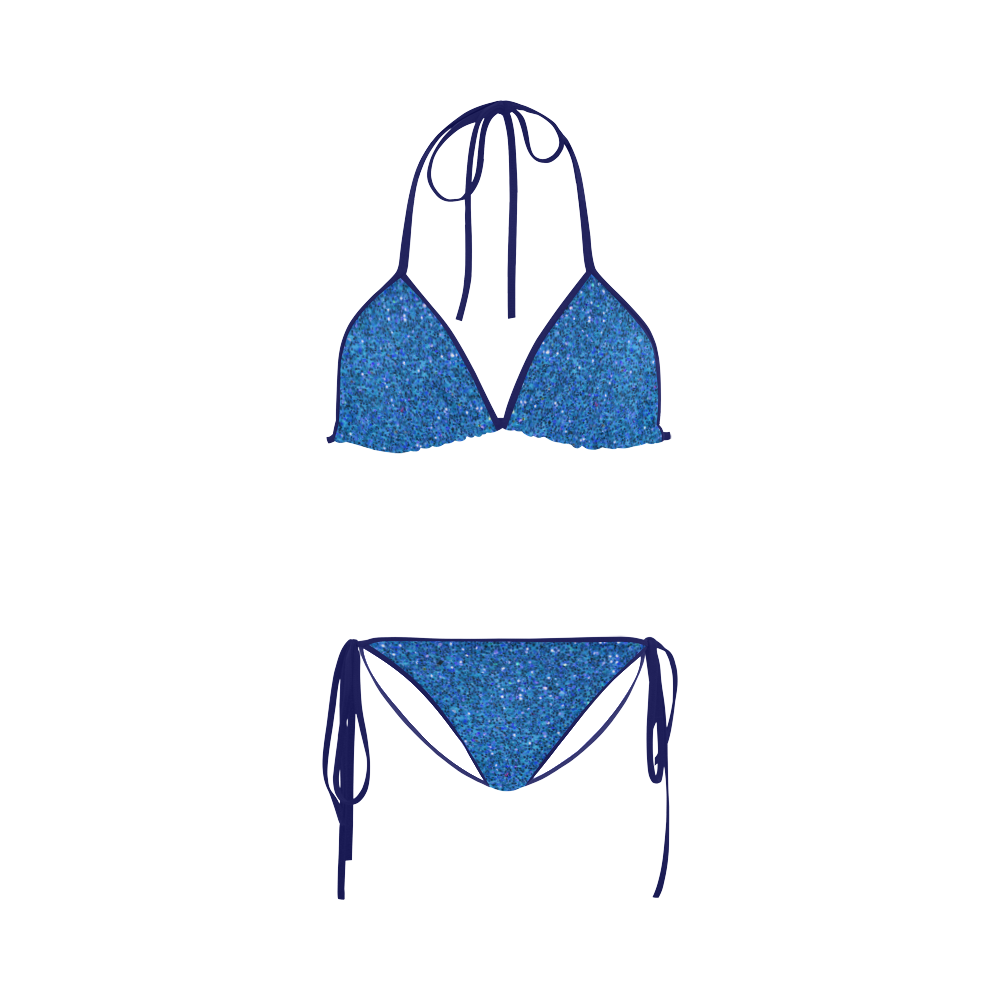light blue glitter Custom Bikini Swimsuit