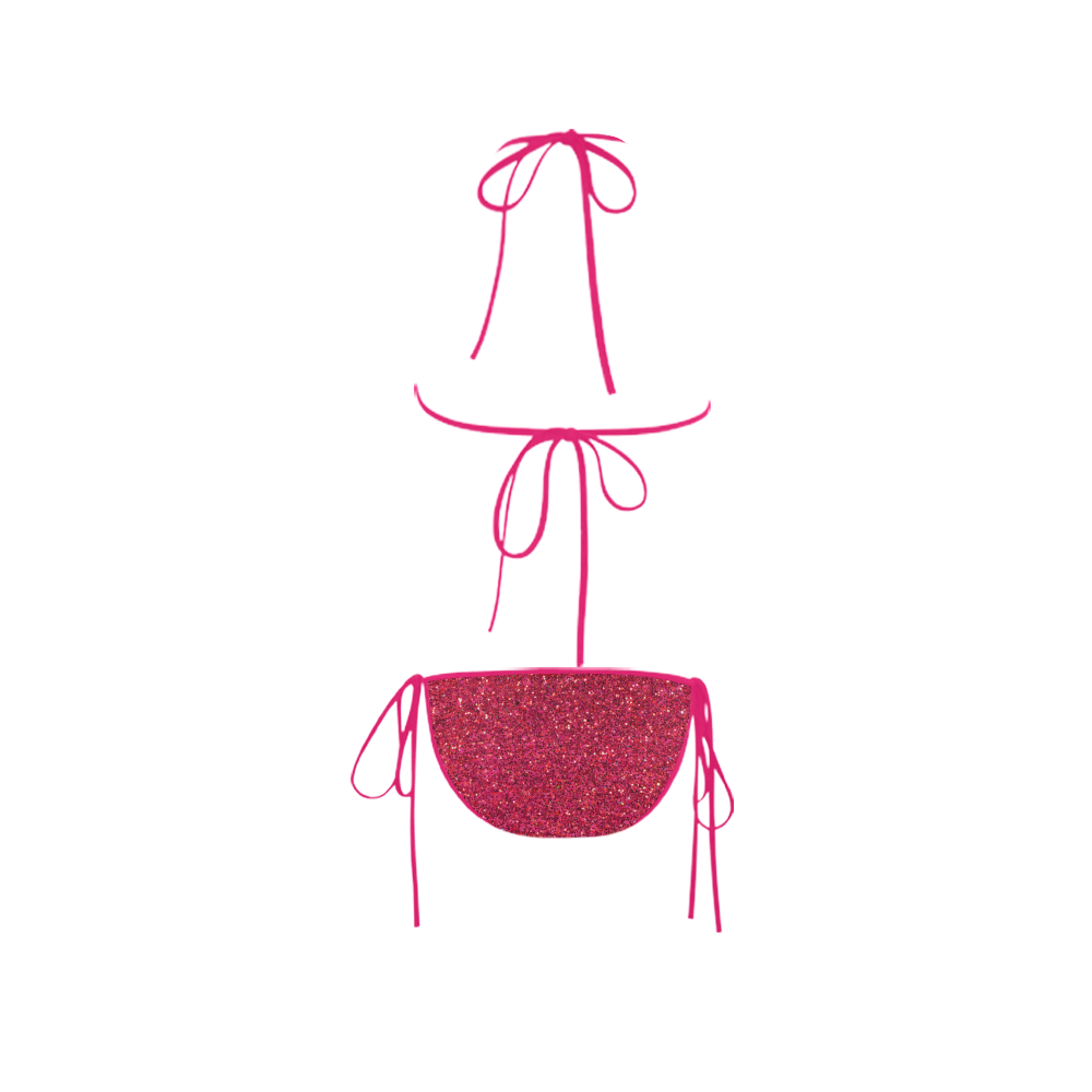 pink glitter Custom Bikini Swimsuit