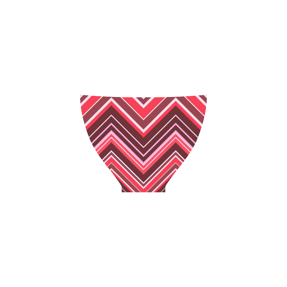 Red Chevron Pattern Bikini Custom Bikini Swimsuit