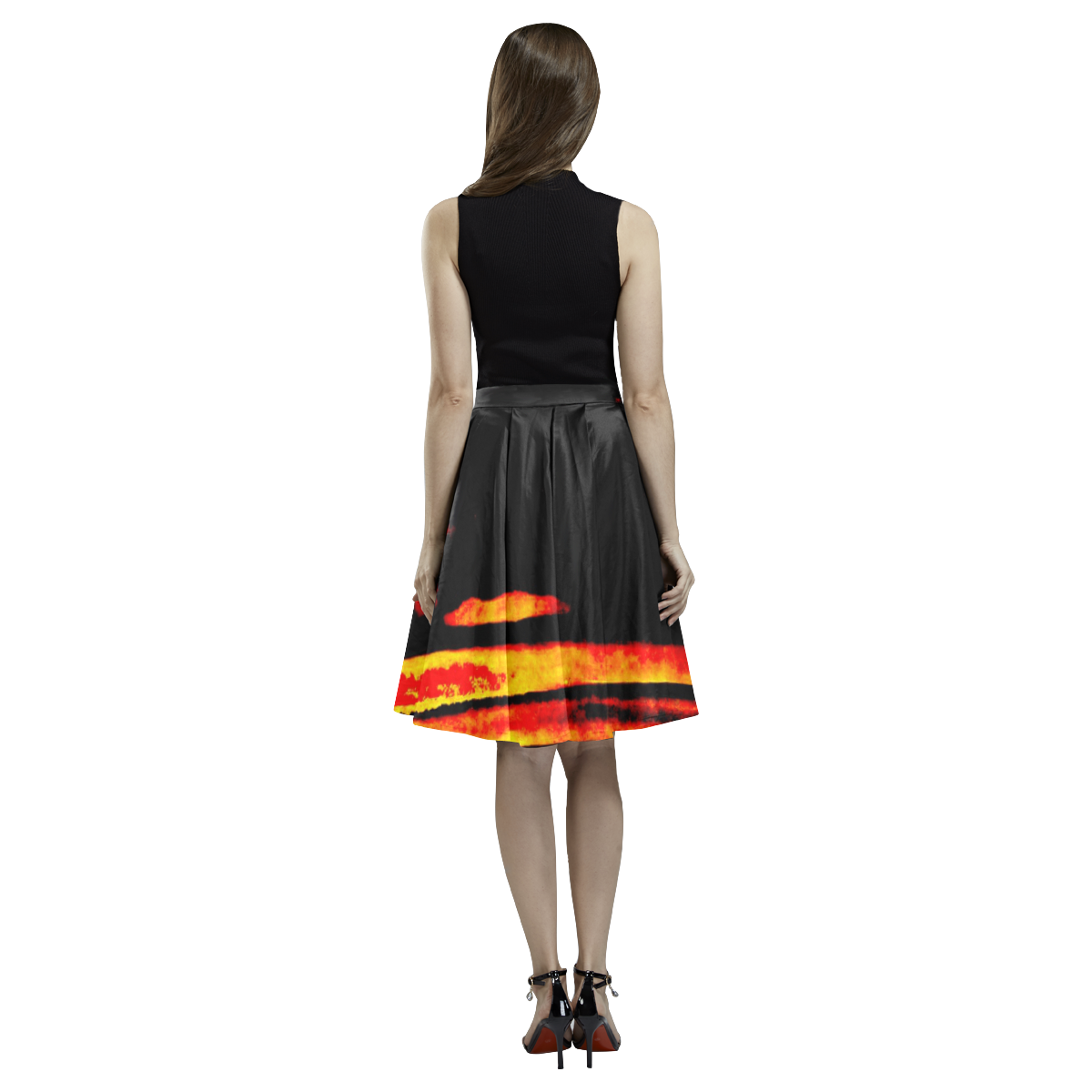 world on fire Melete Pleated Midi Skirt (Model D15)