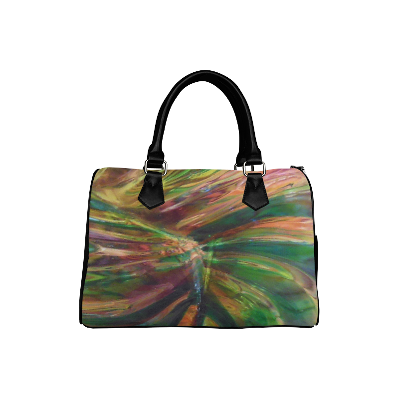 Abstract Colorful Glass Boston Handbag (Model 1621)