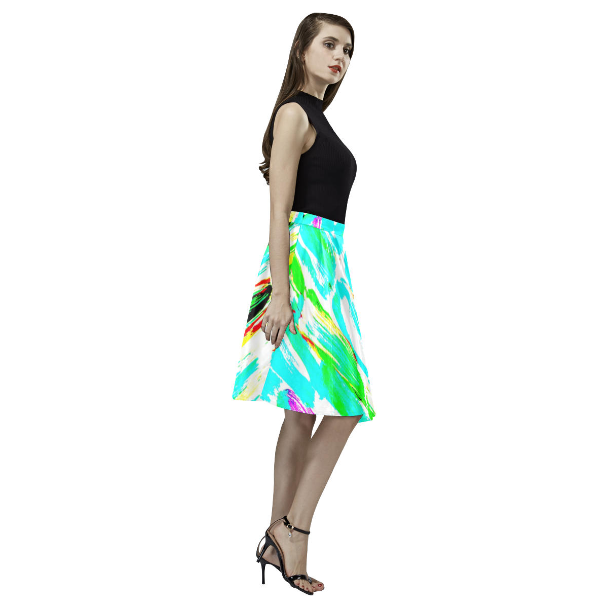 Bright Sugarcane Melete Pleated Midi Skirt (Model D15)