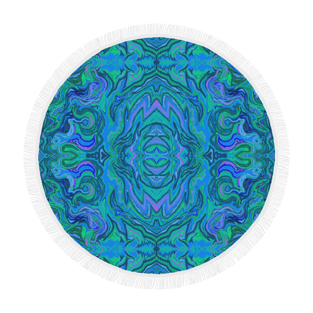 water art pattern round beach shawl Circular Beach Shawl 59"x 59"