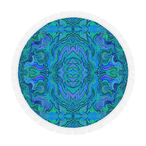 water art pattern round beach shawl Circular Beach Shawl 59"x 59"