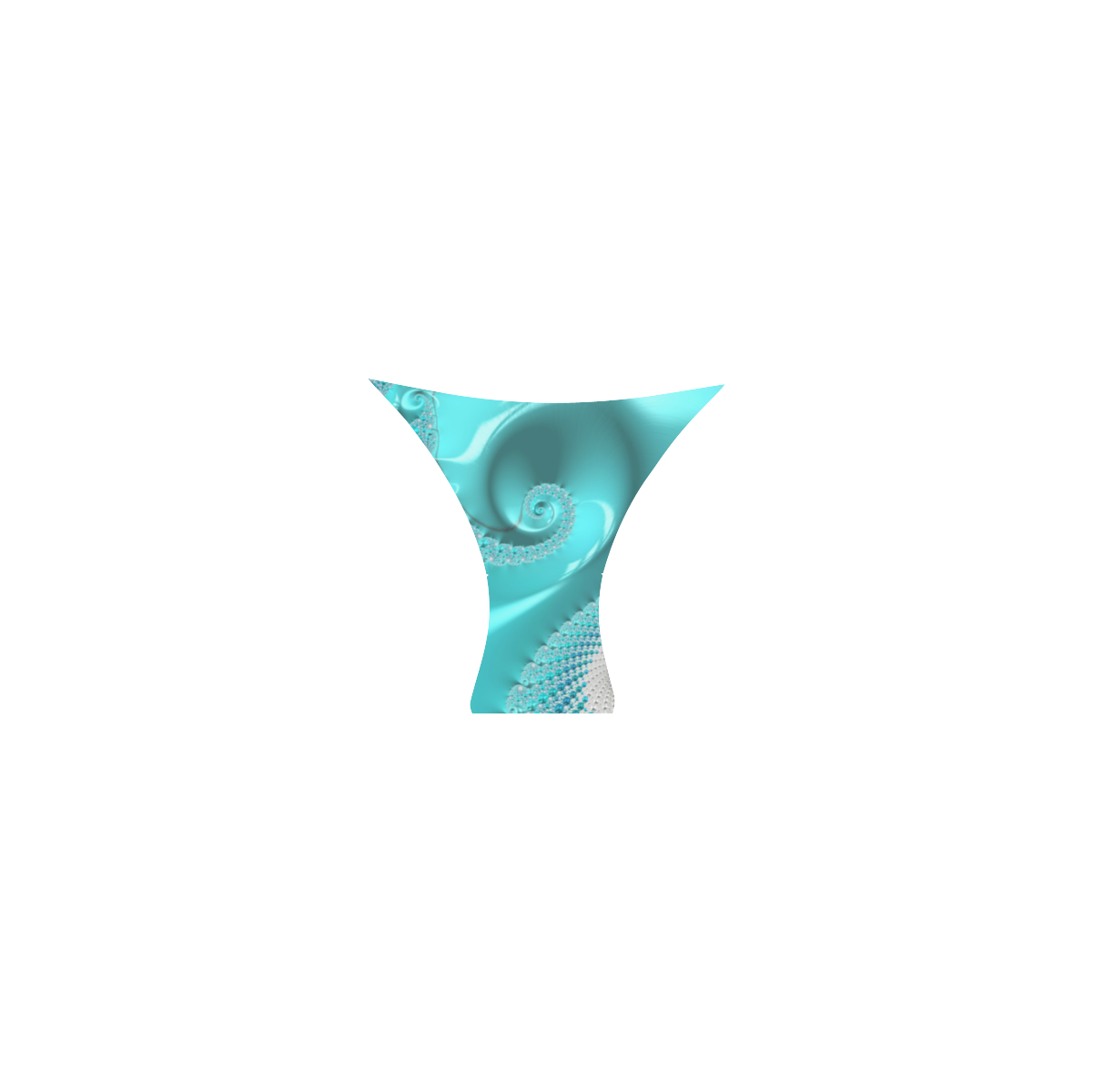 Aqua Blue Spiral Fractal Abstract Art Custom Bikini Swimsuit (Model S01)