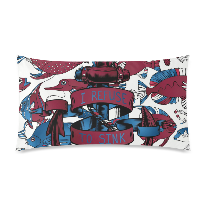 Anchor1 Rectangle Pillow Case 20"x36"(Twin Sides)