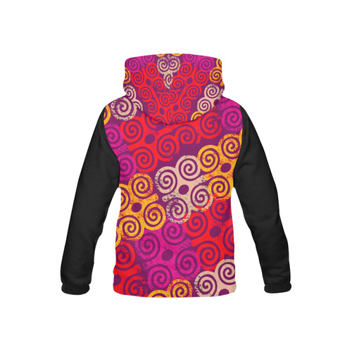 Vibrant and black All Over Print Hoodie for Kid (USA Size) (Model H13)