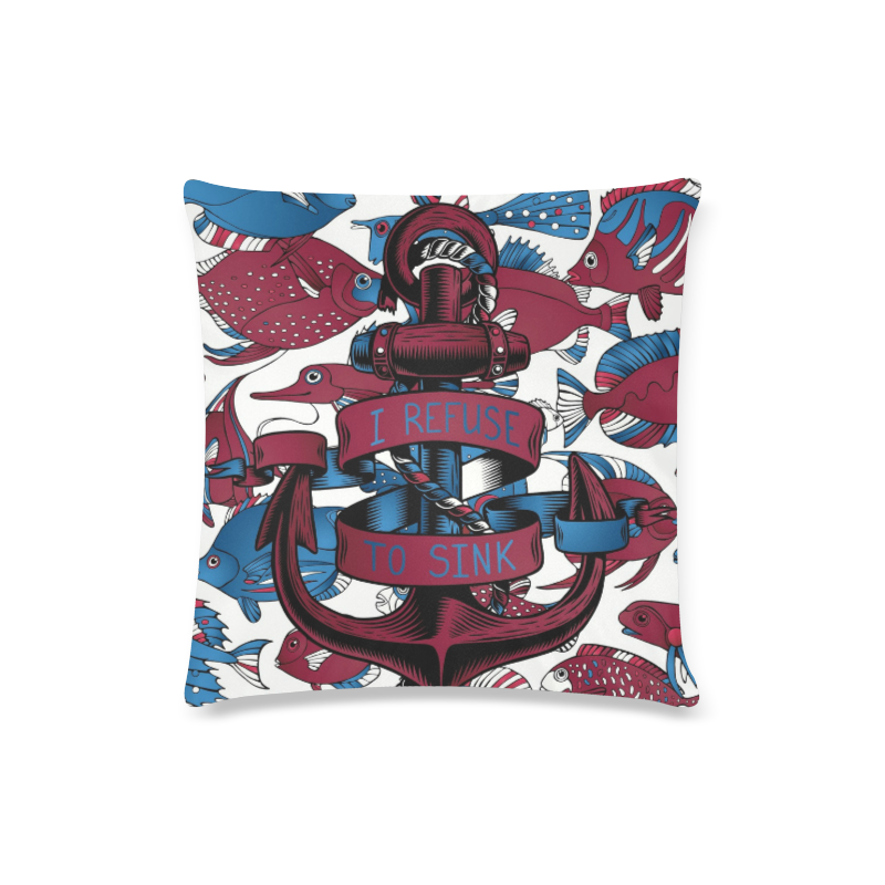 Anchor Custom Zippered Pillow Case 16"x16"(Twin Sides)