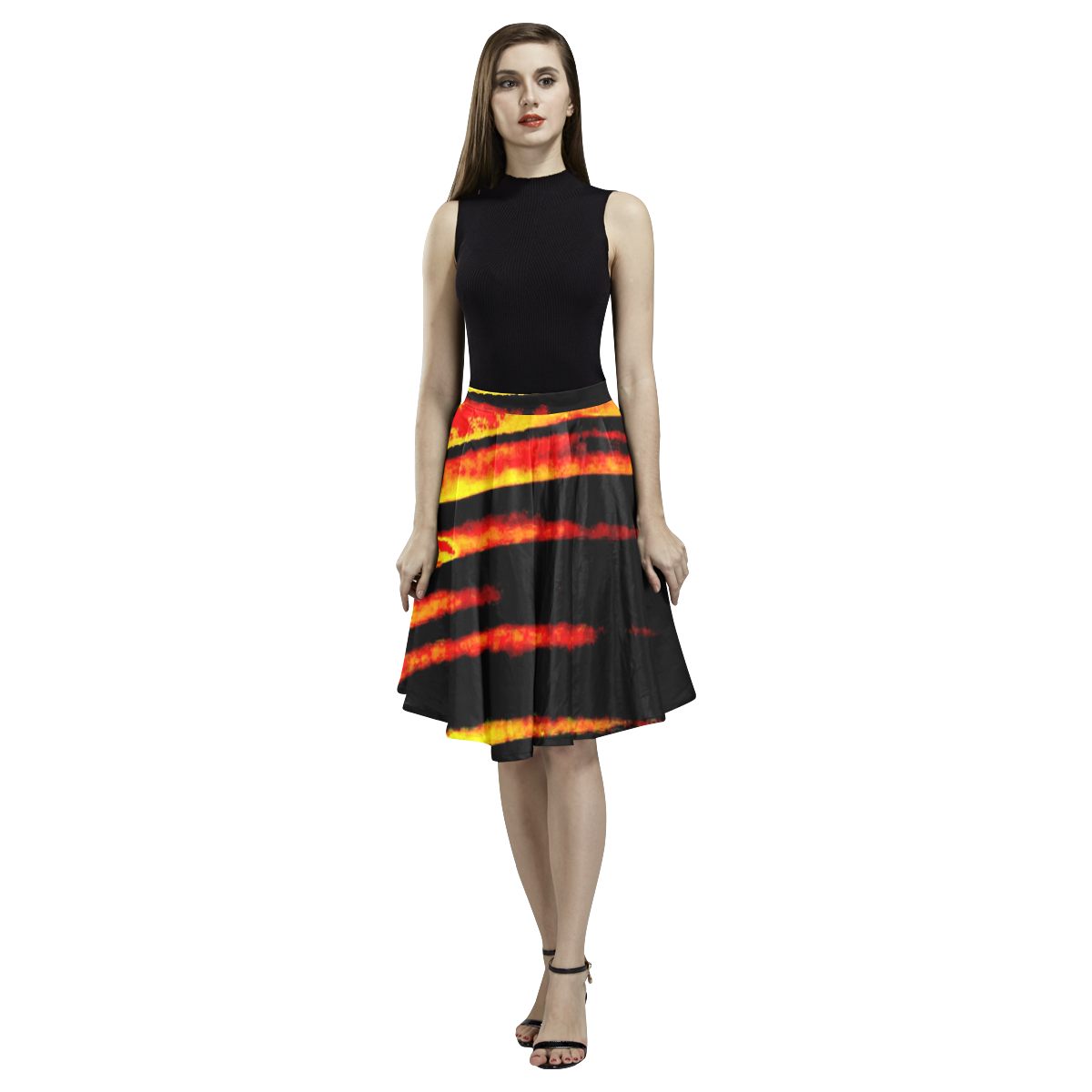 world on fire Melete Pleated Midi Skirt (Model D15)